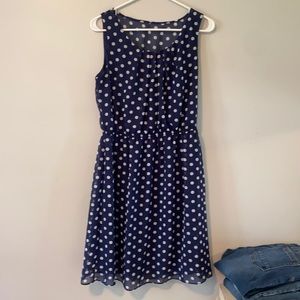 Poka Dot navy dress